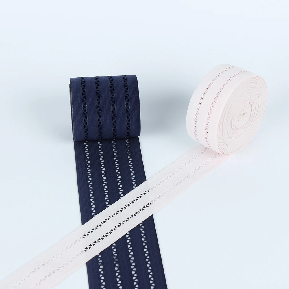 Custom Nylon Spandex Elastic Webbing Band Garment Accessories Knitted Elastic Straps