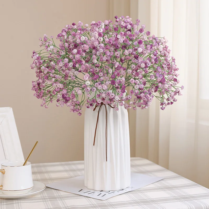 Boho Home Decoration Wholesale Artificial Flower Dusty Blue Baby Breath Real Touch Latex Artificial Gypsophila For Wedding