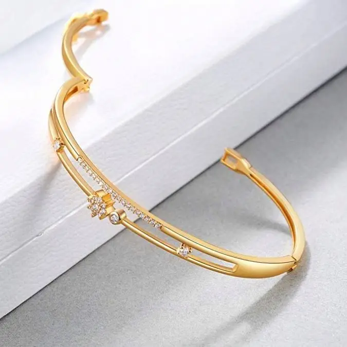 18K Gold Plated Bangles Bracelets For Women