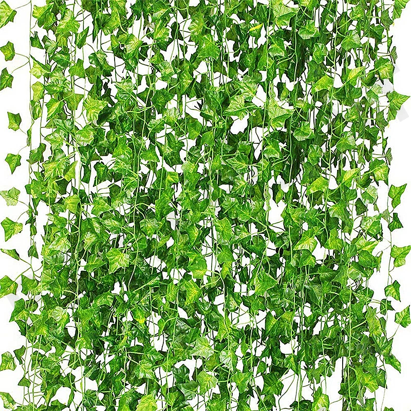 12PCS/Pack 84Ft Artificial hanging plant,Ivy Garland fake Vines for Home Wedding Party Garden Wall Room Decor LE0039