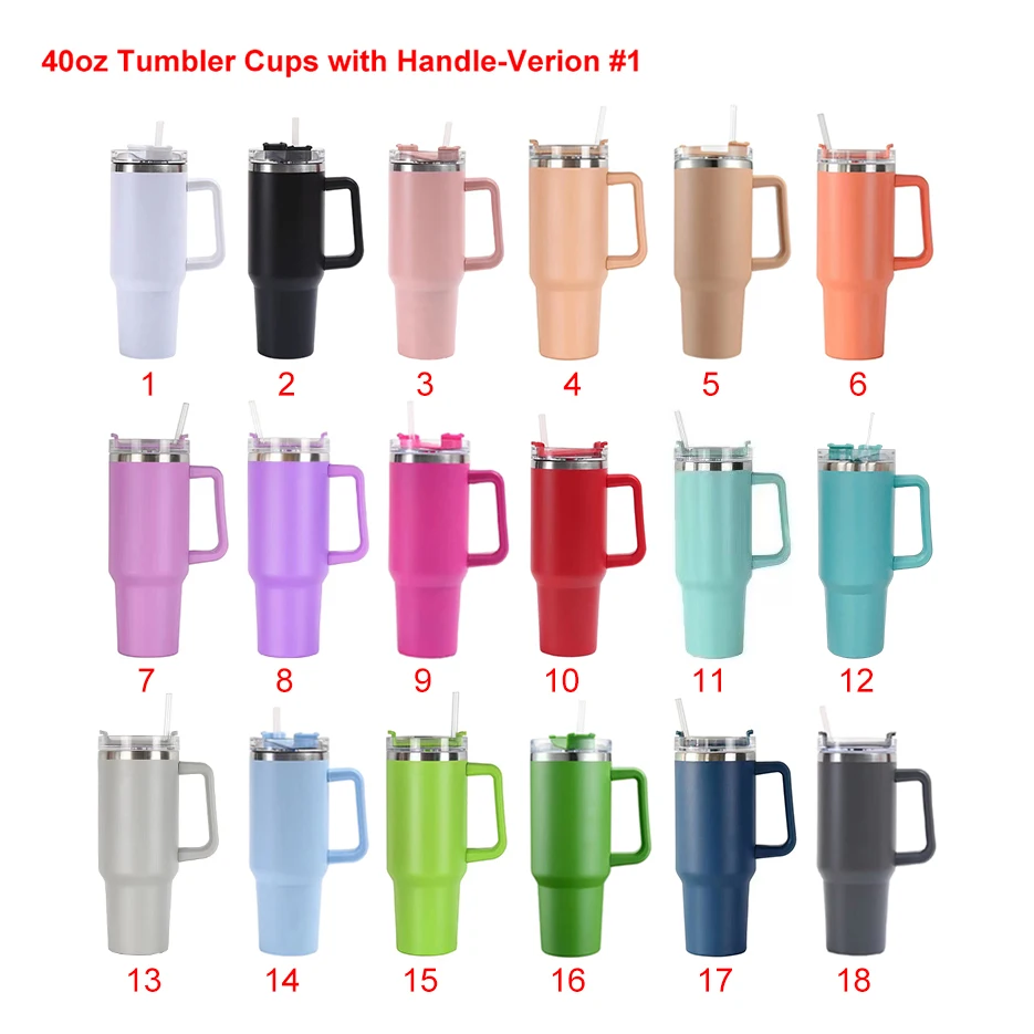 Кружка-тумблер с двойной стенкой из нержавеющей стали, 40 унций