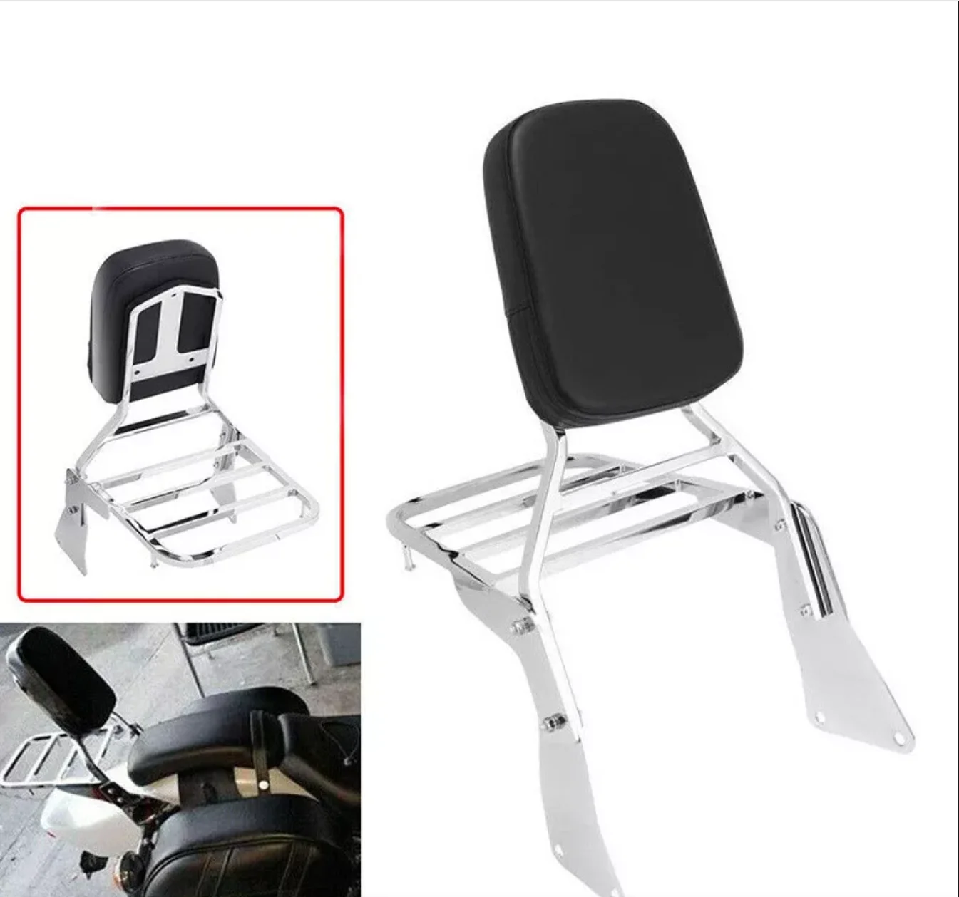 Black Motorcycle Rear Seat BackRest Sissy Bar Back Rest Compatible For Kawasaki Vulcan 1500 VN1500