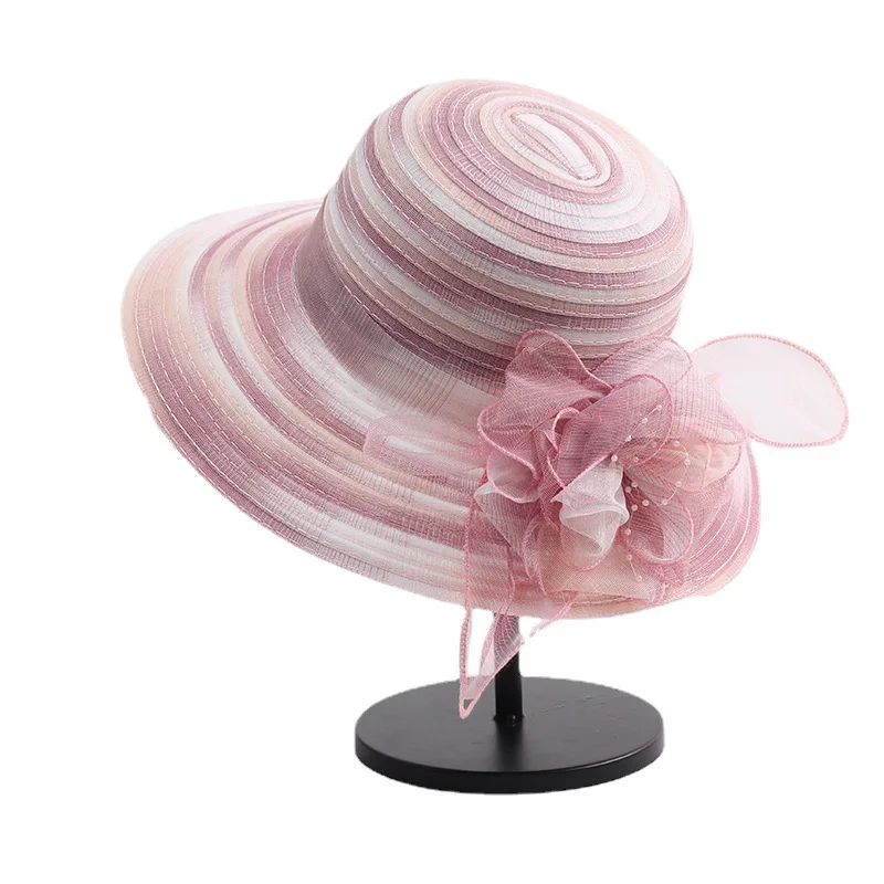 2022 new fashion  women lady sinamay Church hat Kentucky Derby Dress Cloche sun Hat Fascinator Floral Tea Party Wedding hat