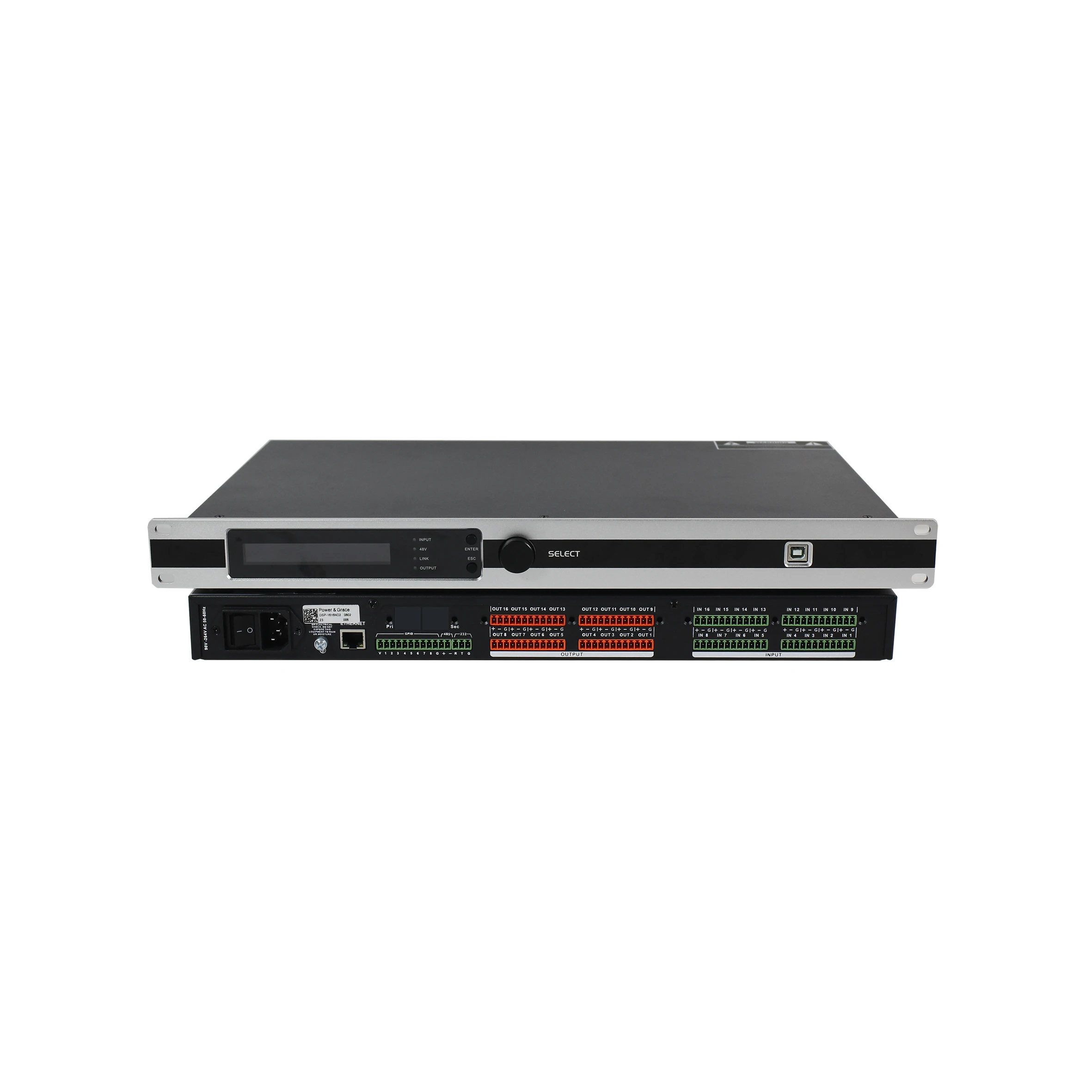 Professional 16 In 16 Out DSP Audio Processor with USB Free Driver Connect for Conference System