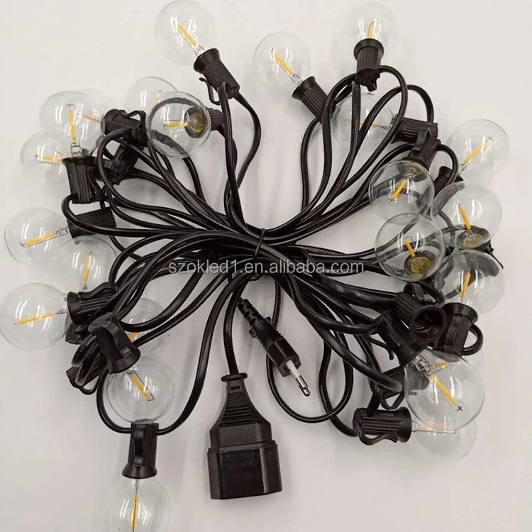 Водонепроницаемая Противоударная лампа накаливания G40 25 футов 50 100 гирлянда лампочка Lanton светодиодная сказочные огни