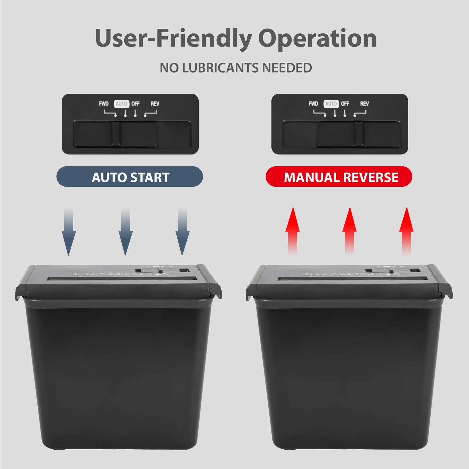 CS522S 10L Small Strip Cut Paper Shredder With Easy Lift-off Head For Personal Office Use