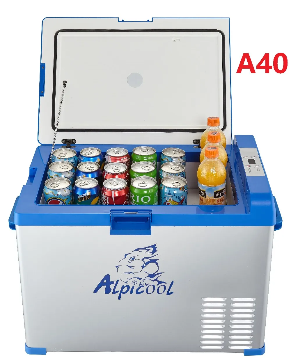 Alpicool 40 Liter Blue Metal Refrirator Box 12V DC Compressor Auto Cooling Designed for Fishermen with 25L Capacity