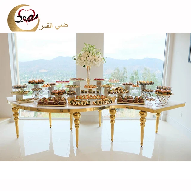 Half moon table furniture mirrored glass serpentine design s shape dining table