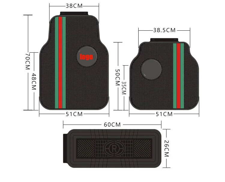 Premium OEM Factory Protection Universal 4pcs Silicone Rubber Raw Materials Waterproof Custom Car Floor Mats