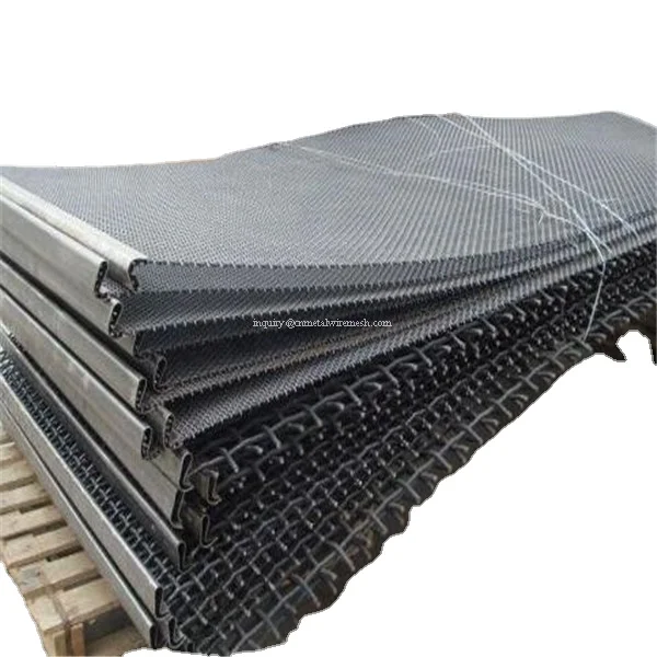 Manganese crimped crusher vibrating Mesh/Stone Crusher Vibrating Screen Mesh/Hooked Crimped Vibrating Mesh Mine Sieving Mesh