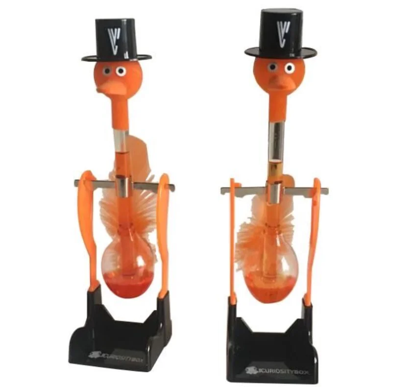 Educational Toy New Design Orange Glass Crafts Drinking Bird