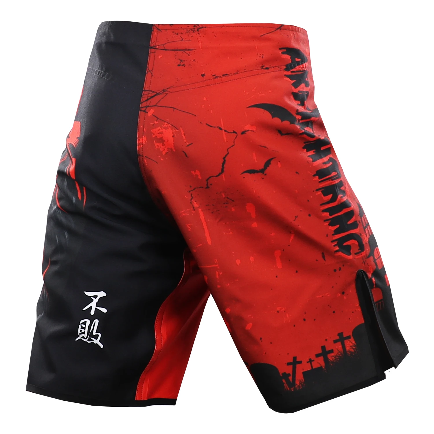 Wholesale Sublimation Printed Slits 100% Polyester Spandex Fabric For Women Bjj Fight Custom Mma Shorts