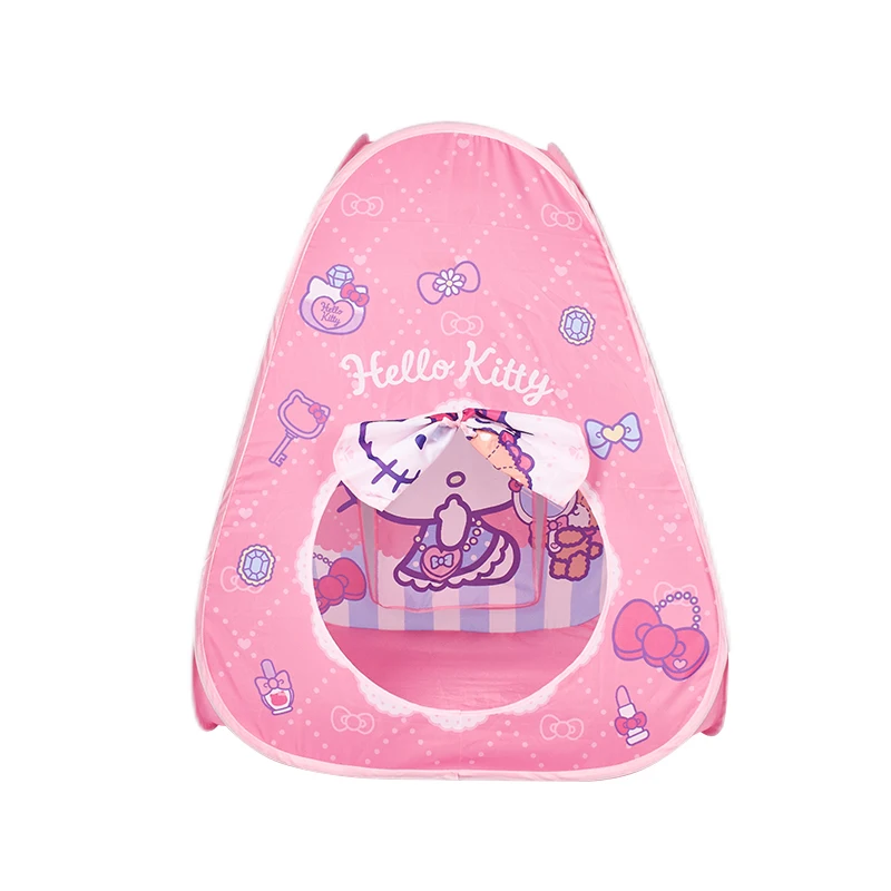 Popular Kids Indoor Children Tunnel Outdoor Playhouse Game Toy Tent Kitty Pink Cartoon Girl Play Tent