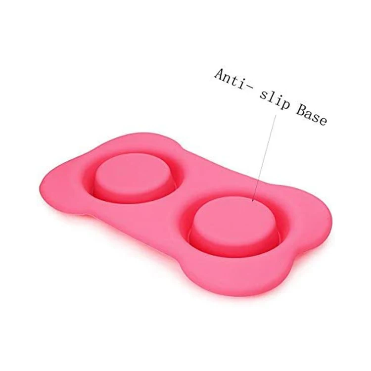 Pet Dog Bowls 2 Stainless Steel Dog Bowl with No Spill Non-Skid Silicone Mat Pet Food Scoop Water and Food Feeder Bowls