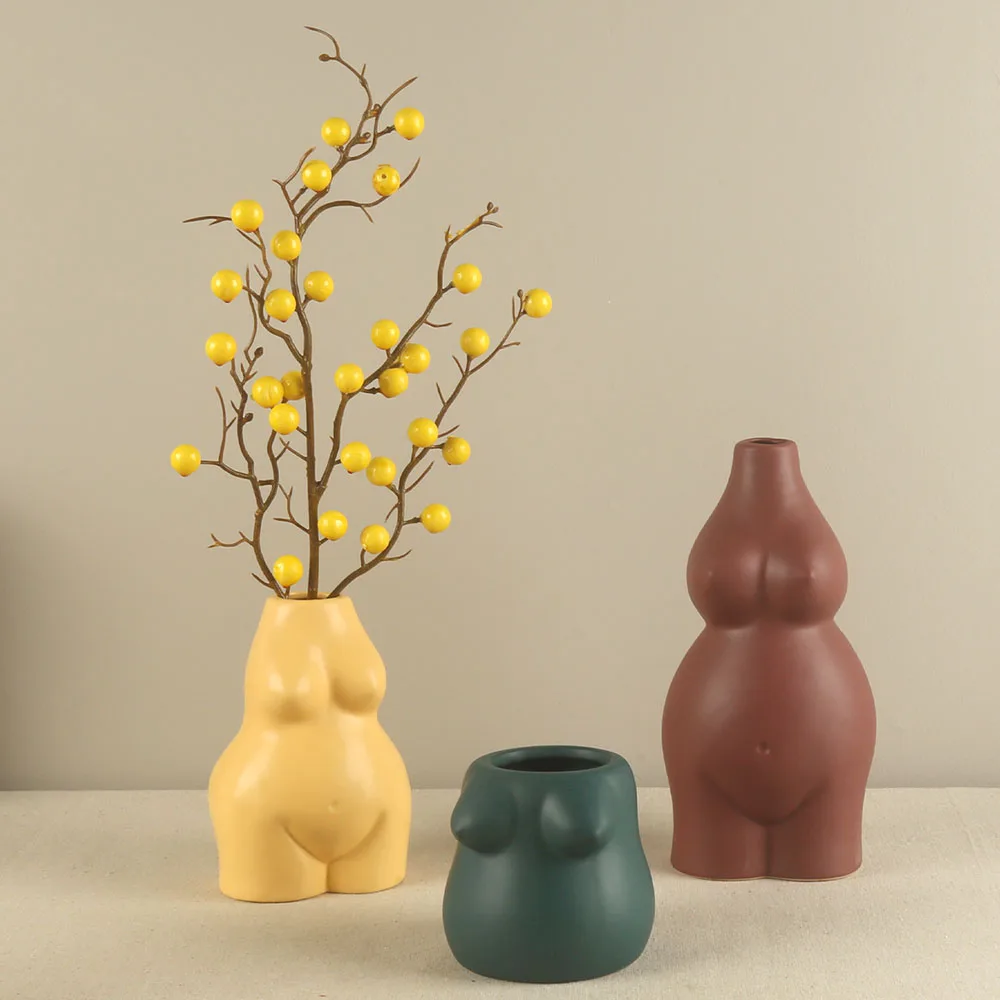 Wedding Arrangements White Ceramic Flower Vase Table Floral Vase for Living Room Indoor Home Decor