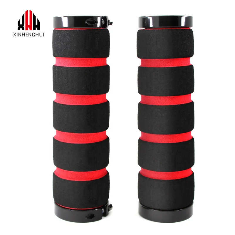 XH-GN08BL soft EVA foam BMX bicycle handlebar grips with aluminium alloy rings for locking of bike parts
