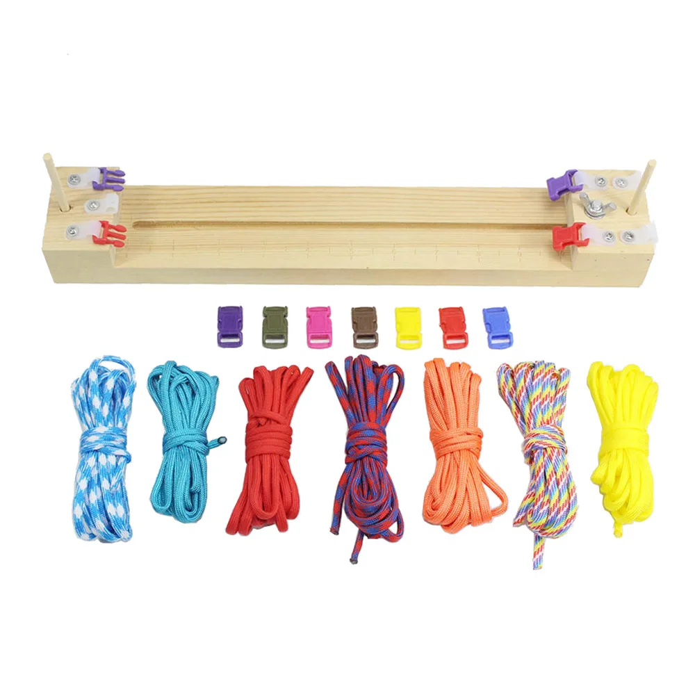 Adjustable umbrella rope bracelet braided wooden frame paracord jigs