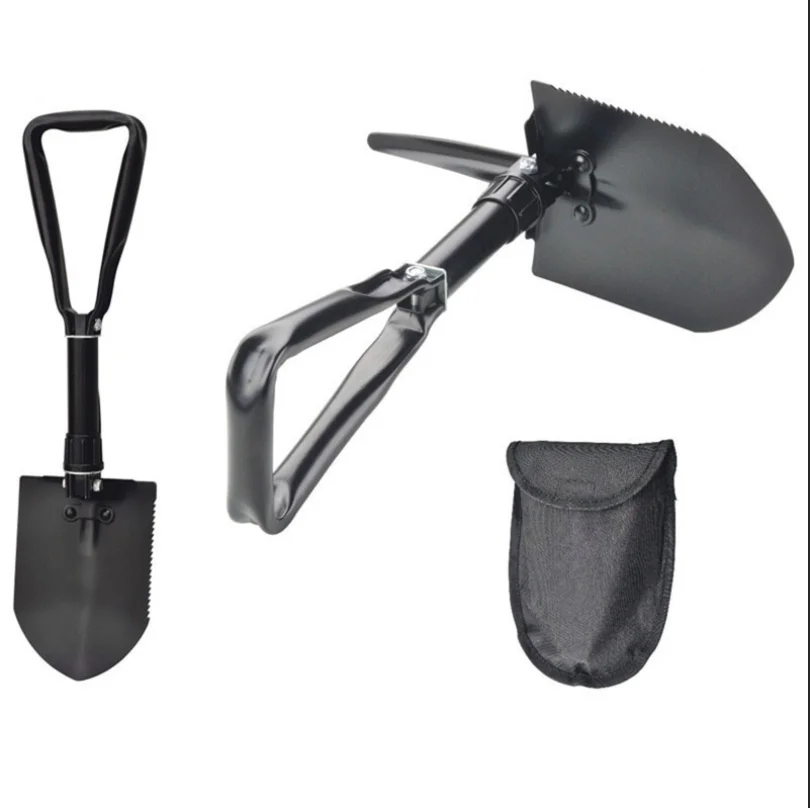 Outdoor Camping Shovel Garden Tool Multi Function 22.84 INCH Folding Snow Shovel Carbon Steel lightweight Trench