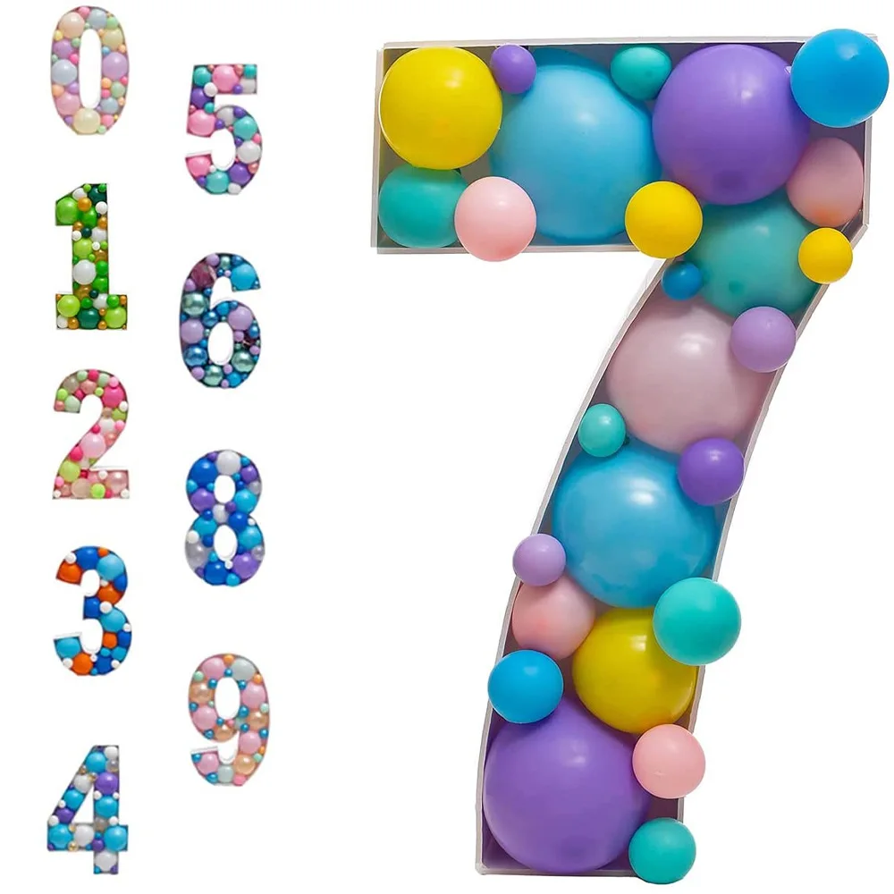 diy large mosaic balloon marquee frame number 0-9 for party birthday baby shower decoration