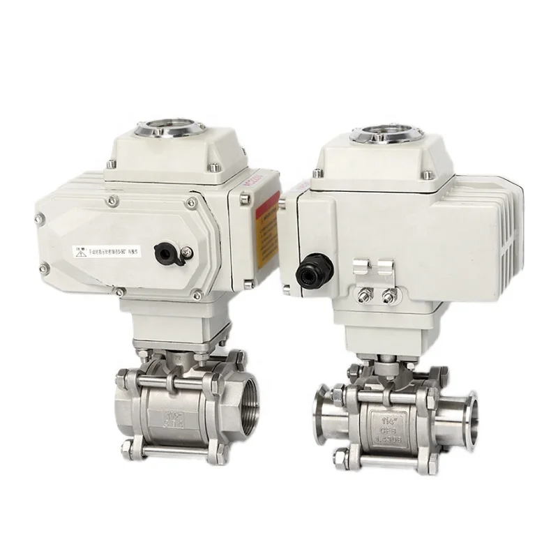 Stainless steel automatic electric actuator motorized motorised ball valve 12V 24v 110v 220v