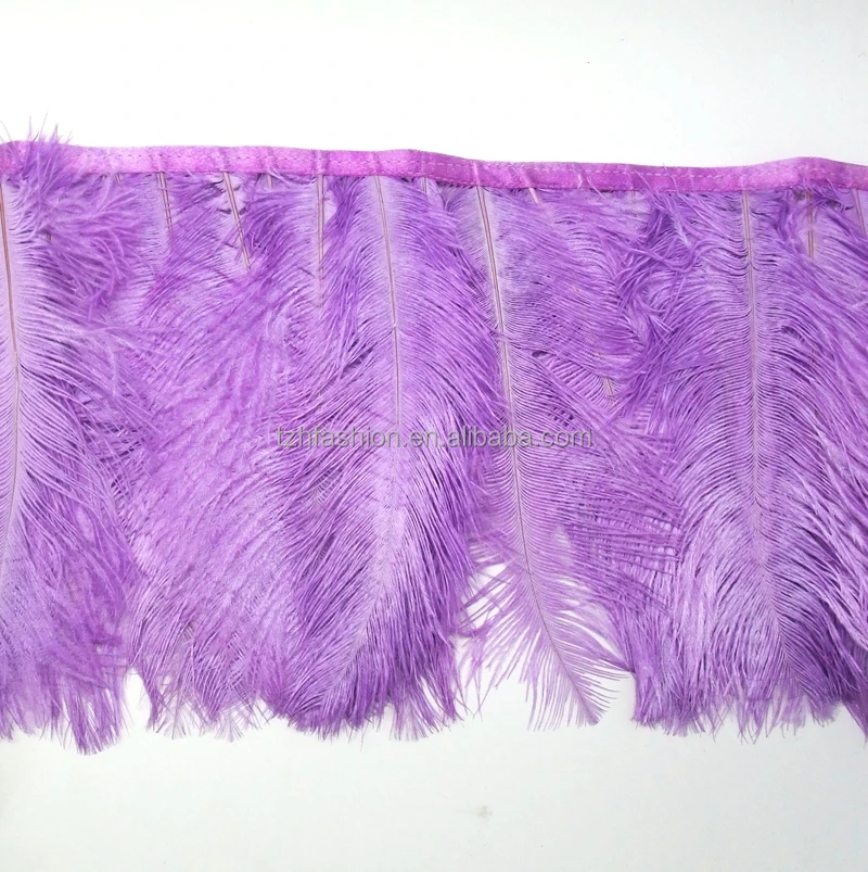 Hot-selling Cheap 10-15cm Ostrich Feather Fringe Trim  For Ladies Sexy  Party Dresses Feather Decoration