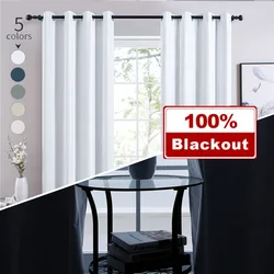 Modern simple curtain 100% white blackout curtains for living room curtain ready to ship