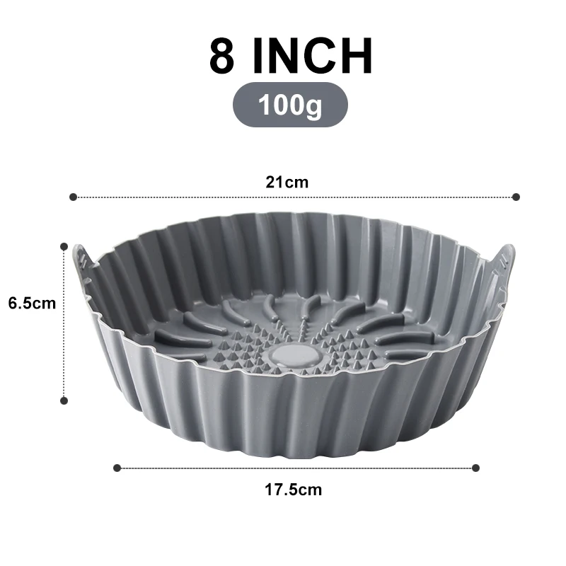 8 Inch Food Safe Non-stick Reusable Airfryer Silicone Pot Basket Silicone Air Fryer Liners