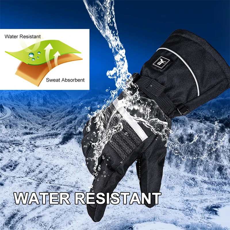 Savior Winter Riding Sport Rechargeable Battery Soft Shell Anti Slip Heated Motorcycle Gloves Leather Motorcycle Racing Gloves