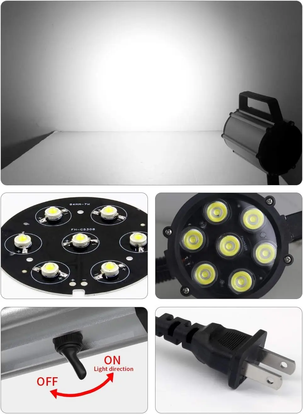 6W 7W 9W 10W 14W 18W Machine Work Light 220V LED Flexible Gooseneck Light 24V 36V Waterproof CNC Work Light 50cm