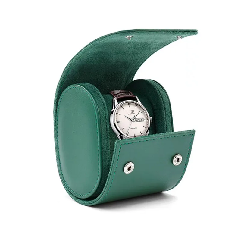 Factory Supply Custom Logo Luxury Watch Packaging Box High End PU Leather Green Watch Box