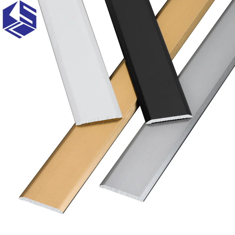 Aluminum alloy flat edge bar ceramic tile flat stitch floor threshold buckle bar minimal skirting line decoration bar