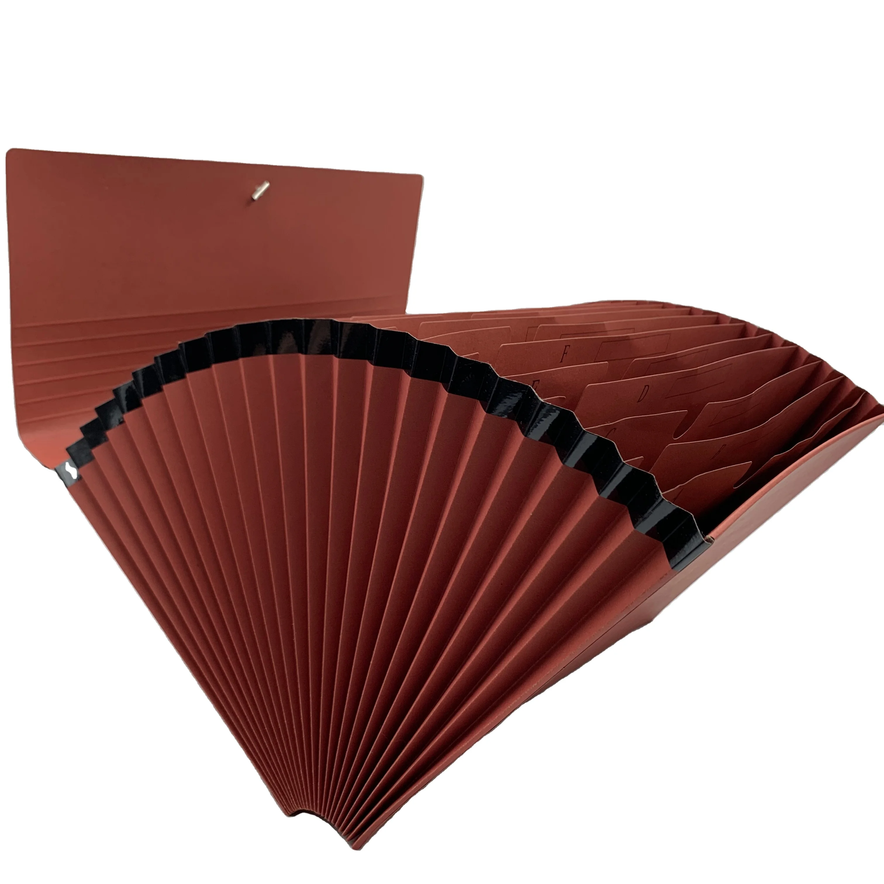 Portable File 21 pockets paper accordion file folder with rubber band