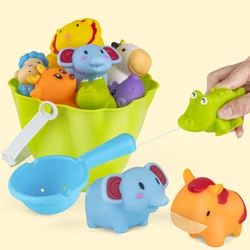 12PCS Bulk Cartoon Child Rubber Bath Toy Animal Toddler Squirter CPC Forest Squishy Animal For Kids 3-5 Years