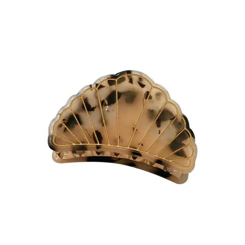 K2414 Shell Shape Hair Clips Acrylic Hair Claws Beach Hairpins Acetate Barrette Beauty Crab Hairgrip Headwear Styling