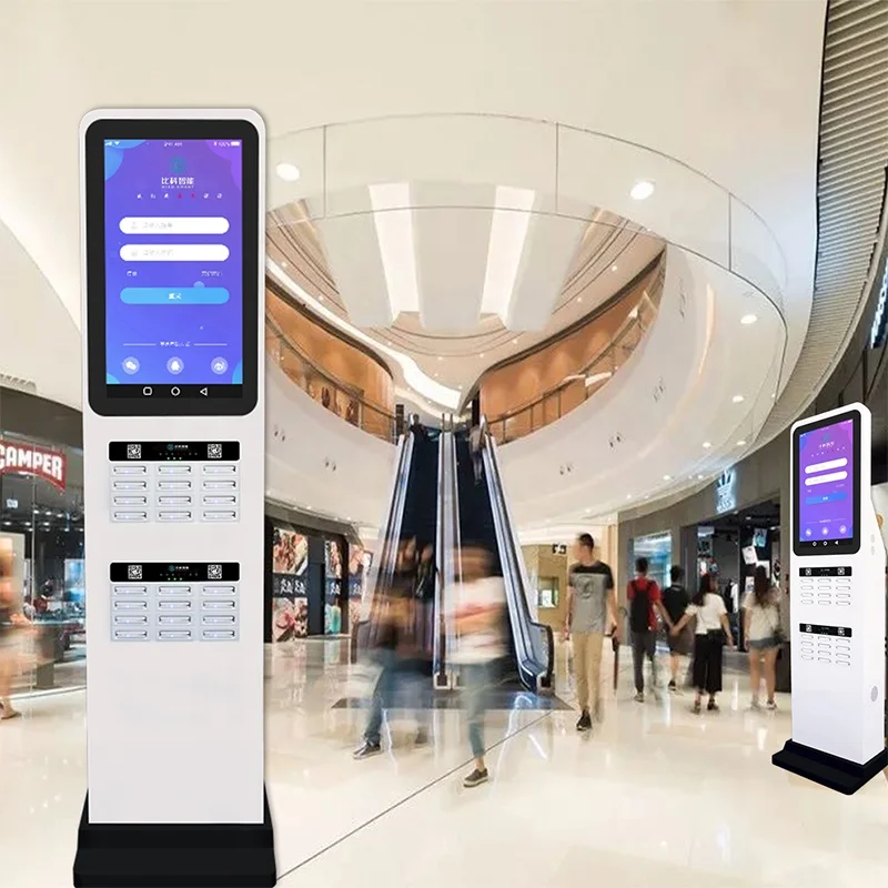 
OEM popular 10slots charger station power bank with LCD screen for bus station 