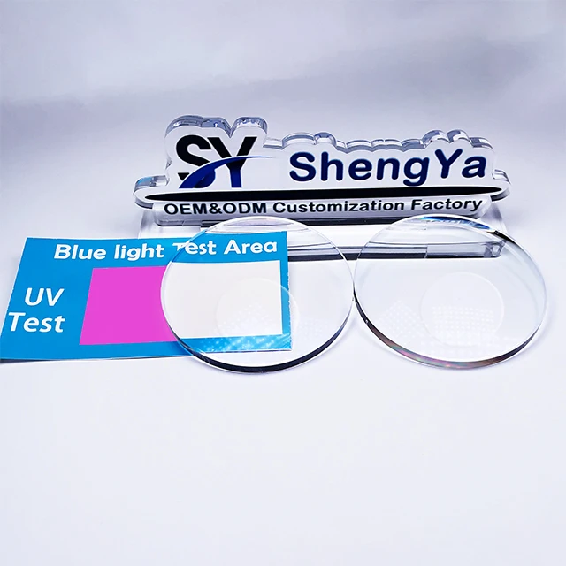 Optical Lens Factory 1.56 1.67  1.74 index cr39 hc hmc shmc  AR Green UV420 Blue Cut Blue Block lenses