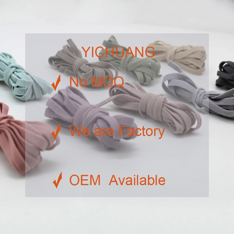 Wholesale Custom White 3/5mm Adjustable Facemask Material 100%PLA Flat Elastic Earloop