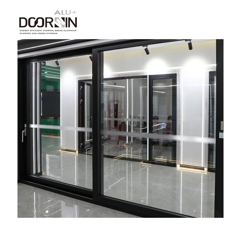 New Trend Popular Front Entry Doors Rain Proof Wind Pressure Resistance Triple Glazed Aluminum Sliding Glass Door