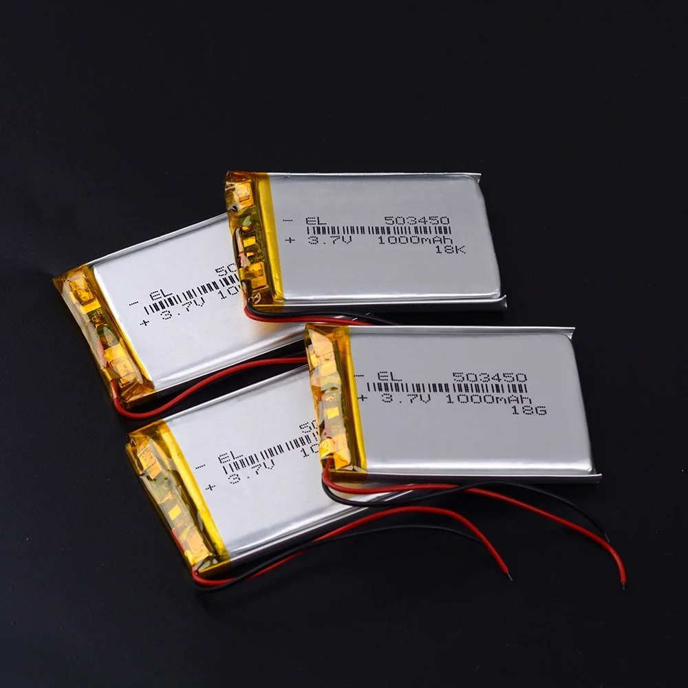 Polymer Lithium Rechargeable battery 1000mAh 3.7V 503450 102050 for headset smart watch GPS PDA MP5 Li-ion Lipo battery