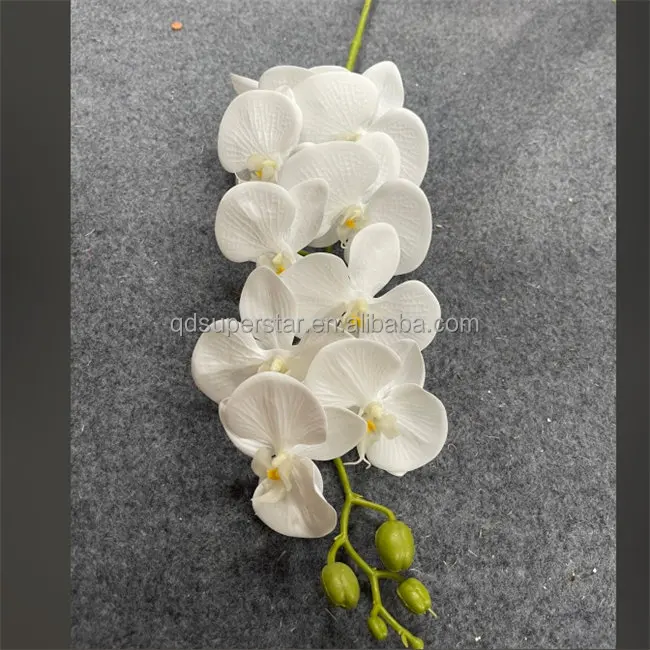 L-693 Wholesale Artificial Orchids 9 Heads Real Touch Butterfly Orchid 3D White Orchids Flower For Wedding Home Decoration