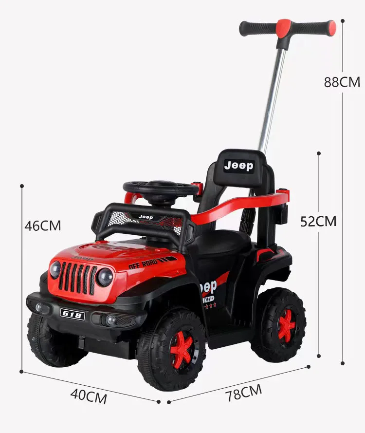 hot price multi-functional can ride and push simple drive 6V 4.5AH battery 380W motor electric car ride on toy with push handle