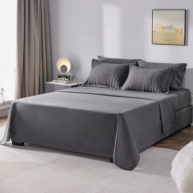 Embroidery Quilt Cover Comforter Bedding Sets Brown Fluffy Flannel 400 TC 100% Cotton Bedding Set