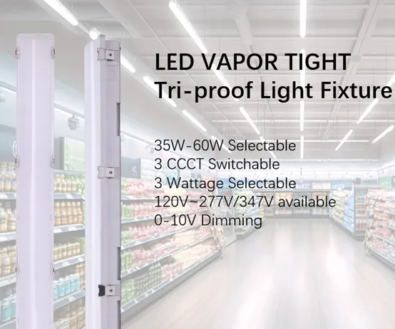 2ft 4ft 5ft 8ft Waterproof Tri-proof Light IP66 IK10 LED Vapor Tight 2ft/4ft/5ft/8ft Industrial Tri Proof Light
