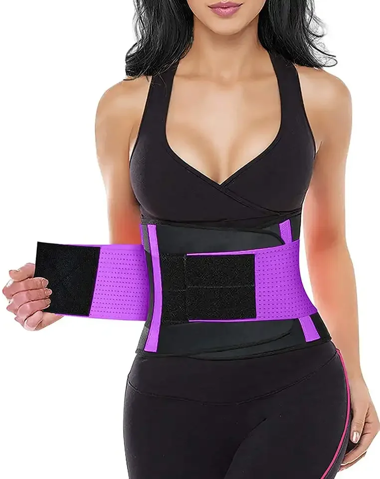 Hot Sale Women Sports Fitness Workout Sweat Bands Waist Trimmer Back Support Belt  Waist Trainer Castor Oil Pack