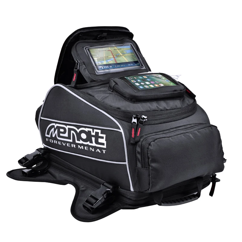 MENAT Fashion Geometric Sport Motorbike Magnetic Oil Fuel Bag Waterproof Helmet Backpack Motorcycle Tank Bag