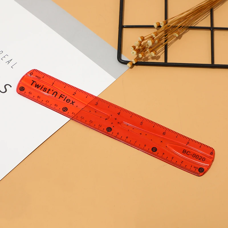 Custom Logo 20cm Student Ruler Wholesale Eco-friendly Magnifying Ruler Transparent Pvc Color Straight Ruler