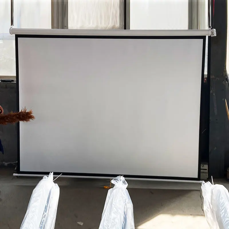 Matte White Electric Projector Screen Roll Up Automatic Motorized Projector Screen 180 * 180