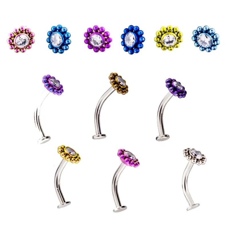 G23 Titanium Opal White Pink Black Multiple Colour Floating Christina Venus Genital Piercing Labret Cartilage Belly Jewley