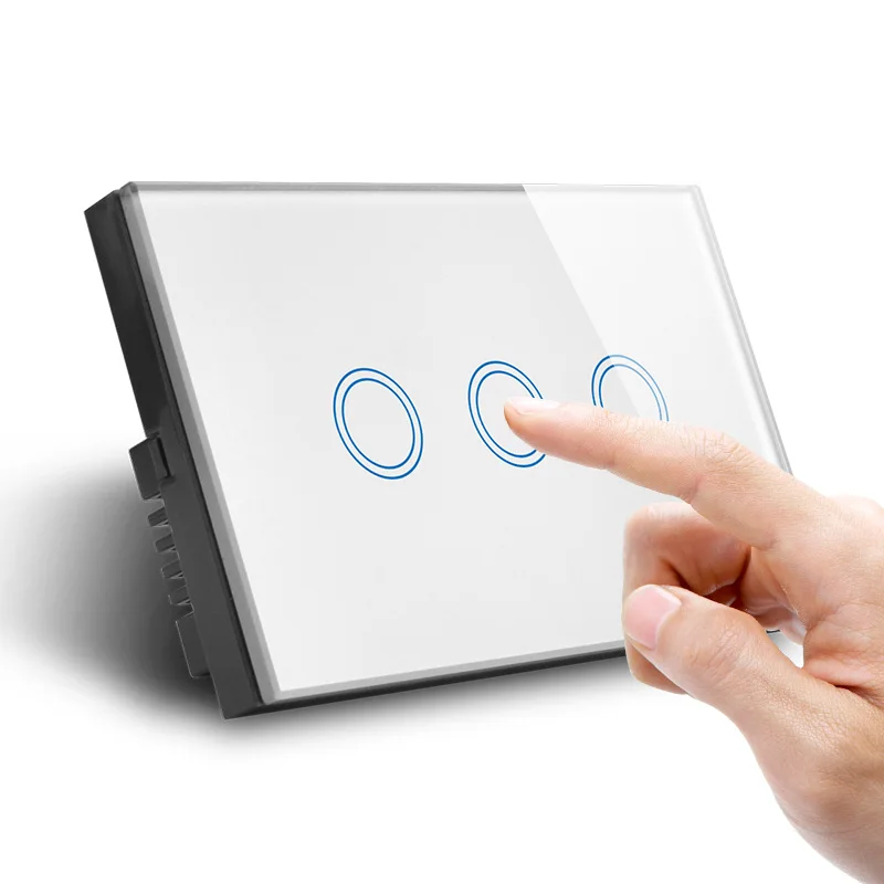 Smart light switch wifi Australia AU/US Standard 220v for smart home Alexa voice control 3gang Zigbee smart light switch