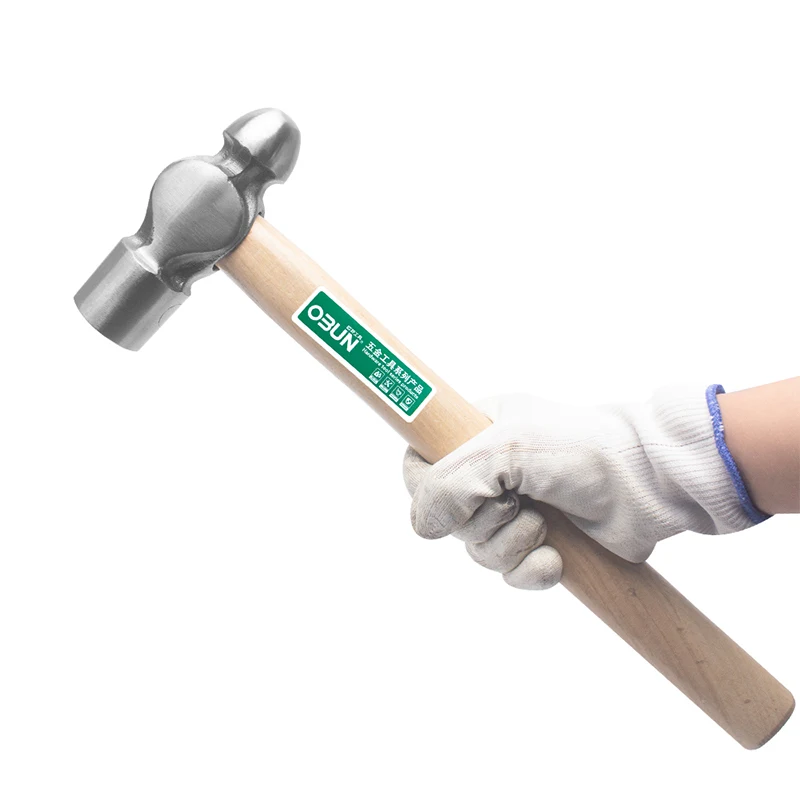 Round Forged Hammer With Wooden Handle Carpentry Installation Hammer Domestic Percussion Hammer